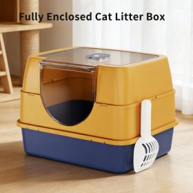 Dark Gray Top Entry Fully Enclosed Cat Litter Box, With Free Scoop , Anti-Splash & Odor Locking, For Large Cats & Multi-Cat Households-plastic (Option: Orange)