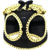 American River Choke-Free Mesh Dog Harness – Yellow & Black Polka Dot