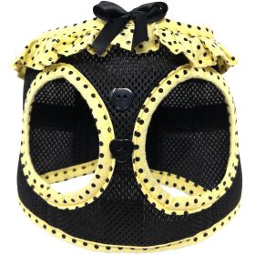 American River Choke-Free Mesh Dog Harness – Yellow & Black Polka Dot (Option: X-Small)