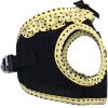 American River Choke-Free Mesh Dog Harness – Yellow & Black Polka Dot