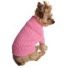 Dog Cable Knit 100% Cotton Sweater - Candy Pink