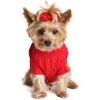 Dog Cable Knit 100% Cotton Sweater - Fiery Red