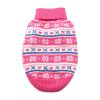 Dog Cable Knit 100% Cotton Sweater - Snowflakes and Hearts Pink