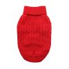 Dog Cable Knit 100% Cotton Sweater - Fiery Red