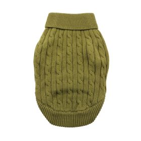 Dog Cable Knit 100% Cotton Sweater - Herb Green (Option: 2X-Large)