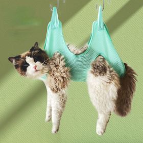 Cat Grooming Hammock Cat Grooming nail cutting anti scratch bite fixed bag bath Trimming Restraint Bag Pet dog groominghammock hanging Pet Suppli (Color: Green Send, size: 10-20KG)