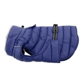 Alpine Extreme Cold Weather Dog Puffer Coat – Waterproof Navy Blue (Option: Large)