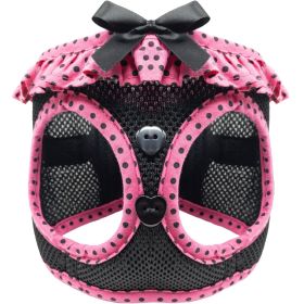 American River Choke-Free Mesh Dog Harness – Hot Pink & Black Polka Dot (Option: X-Large)