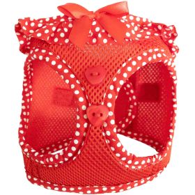 American River Choke-Free Mesh Dog Harness – Red Polka Dot (Option: Medium)
