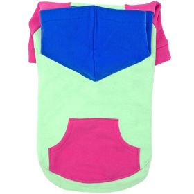 Color-Block Flex Fit Hoodie - Pink on Mint (Option: Medium)