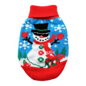 Dog Cable Knit 100% Cotton Sweater - Ugly Snowman (Option: Medium)
