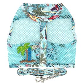 Cool Mesh Dog Harness with Leash - Surfboards and Palms (Option: Large)