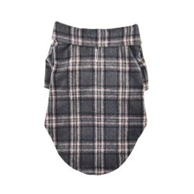 Flannel Dog Shirt - Dark Grey and Pink Plaid (Option: Small)