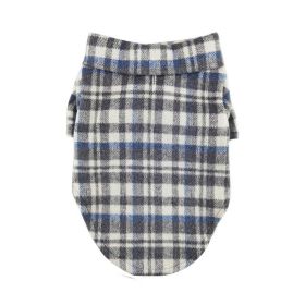 Flannel Dog Shirt - Grey and Blue Plaid (Option: Medium)