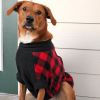 Highline Step-In Fleece Dog Coat – Red & Black Plaid | Sizes for 3 to 150 lbs