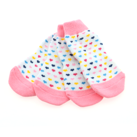 Non-Skid Dog Socks - Hearts (Option: Large)