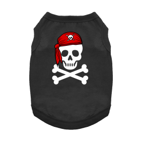 NEW - Pirate Skull with Red Bandana Dog Shirt - Jet Black (Option: X-Large)