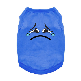 NEW - Sad Face Dog Shirt - Nautical Blue (Option: 3X-Large)