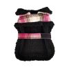 Sherpa-Lined Plaid Dog Harness Coat with Matching Leash – Hot Pink & Tan