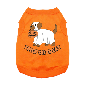 NEW - Trick or Treat Pup Dog Shirt - Sunset Orange (Option: 3X-Large)
