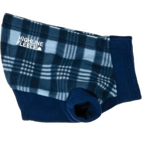 Highline Step-In Fleece Dog Coat – Blue Plaid | Sizes for 3 to 150 lbs (Option: Size 12)