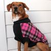 Highline Step-In Fleece Dog Coat – Pink & Black Plaid | Sizes for 3 to 150 lbs