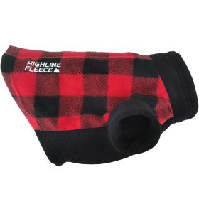 Highline Step-In Fleece Dog Coat – Red & Black Plaid | Sizes for 3 to 150 lbs (Option: Size 10)