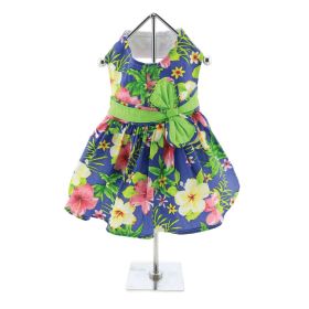 Blue Lagoon Hawaiian Hibiscus Dress (Option: Medium)