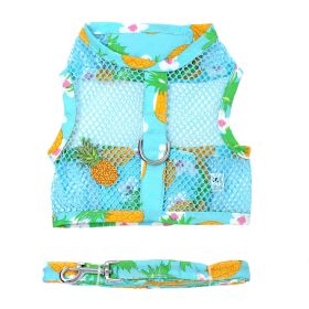 Cool Mesh Dog Harness with Leash - Pineapple Luau (Option: Large)