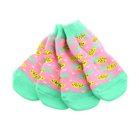 Non-Skid Dog Socks - Pineapple (Option: X-Large)