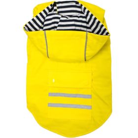 Slicker Raincoat with Striped Lining - Yellow (Option: X-Large)