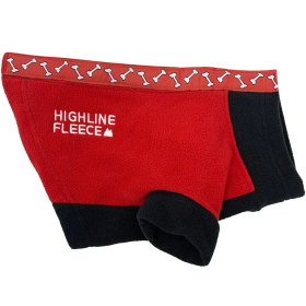 Highline Step-In Fleece Dog Coat – Red & Black Rolling Bones (Sizes for 3 to 150 lbs) (Option: Size 18)