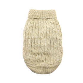 Dog Cable Knit 100% Cotton Sweater - Oatmeal (Option: Medium)