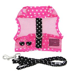 Cool Mesh Dog Harness Under the Sea Collection - Sunglasses Pink and Black Polka Dot (Option: Medium)
