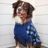 Highline Step-In Fleece Dog Coat – Blue Plaid | Sizes for 3 to 150 lbs