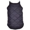 Reversible Fleece Lined Puffer Dog Coat - Black and White Plaid