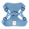 Wrap and Snap Hareness - Blue Daisy Print and Mesh Choke Free Step in Harness