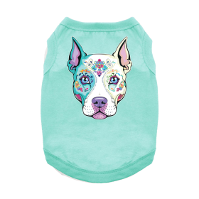 NEW - Sugar Skull Dog Shirt - Teal (Option: X-Small)