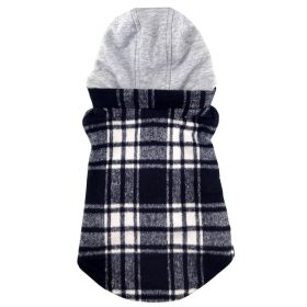 Weekender Dog Sweatshirt Hoodie Black & White Plaid Flannel (Option: Medium)