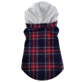 Weekender Dog Sweatshirt Hoodie - Red and Black Plaid Flannel (Option: Large)