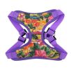 Wrap and Snap Hareness - Sunset Hibiscus Print and Mesh Choke Free Step in Harness