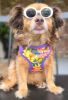 Wrap and Snap Hareness - Sunset Hibiscus Print and Mesh Choke Free Step in Harness